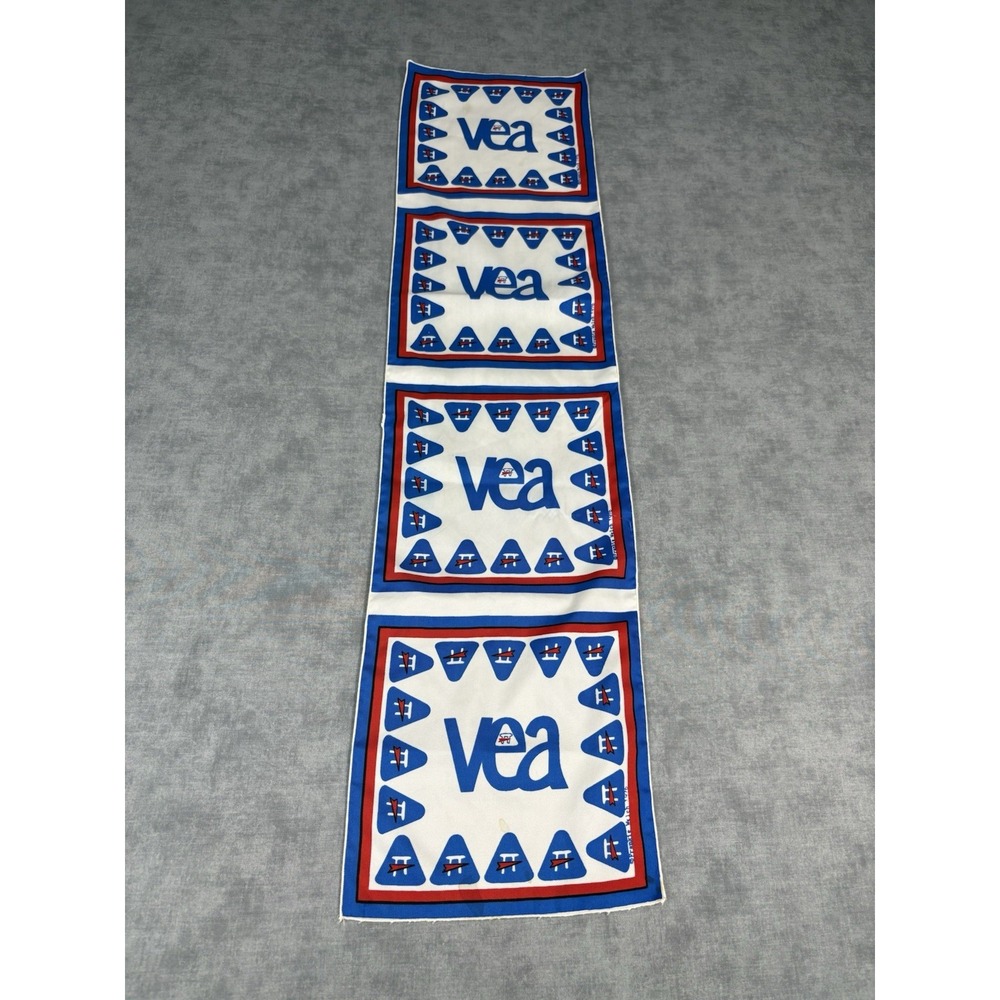 Vintage Frankie Welch Qiana Scarf 1976 Red White Blue USA Nylon 34x8
